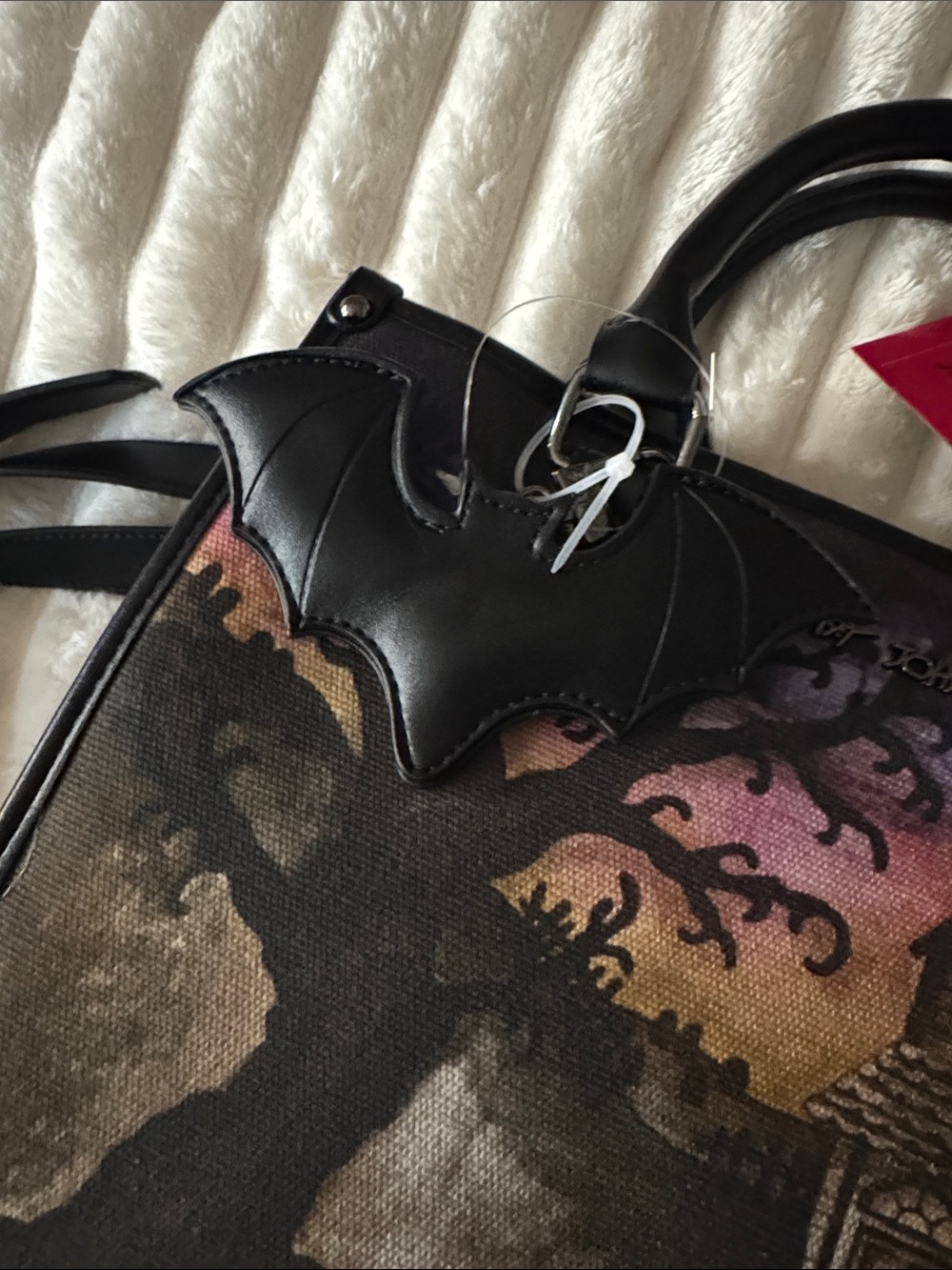Betsey Johnson Black Halloween Haunted House Tote - Picture 9 of 11